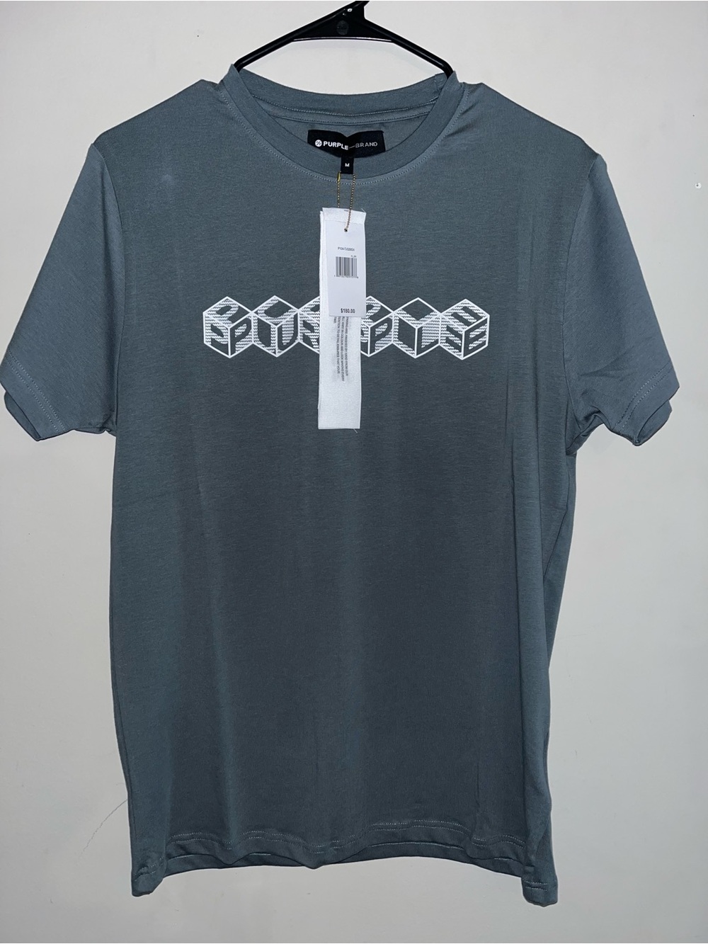 Purple Brand Men's Gray Graphic Tee - Geometric Logo